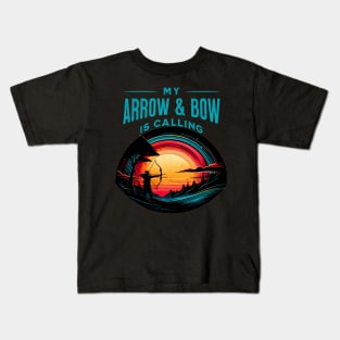 My Arrow and Bow is Calling Archery Design Kids T-Shirt